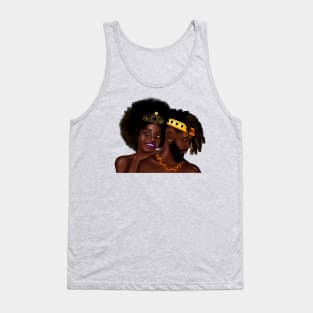 African Man and Woman in Love, Afro King and Queen Tank Top